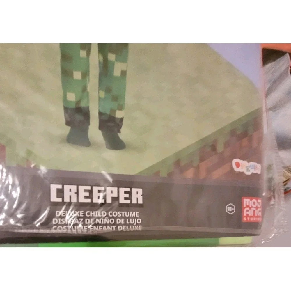 Minecraft Halloween Creeper Youth Size L 10-12‎ Jumpsuit Classic Child Costume